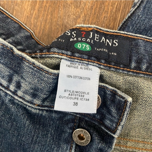 MEN’S GUESS PASCAL LOOSE FIT TAPERED LEG BUTTON FLY SIZE 38X32 UNDONE HEM UNIQUE - Picture 10 of 10